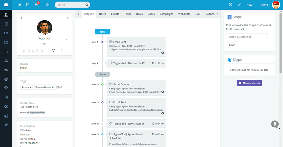 Agile CRM Contact