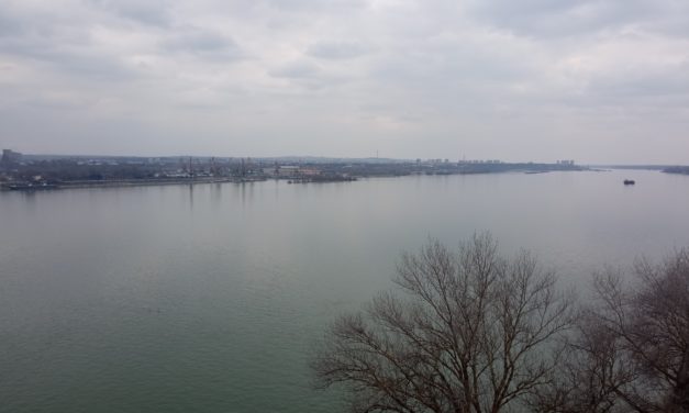 Crossing the Danube River Going into Bulgaria By Foot on Bridge