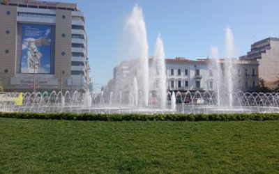 Omonia Square Fountain in Athens, Greece with Video