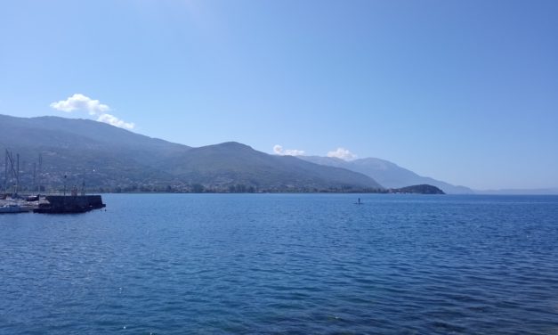 Summertime in Lake Ohrid, North Macedonia in the Balkans