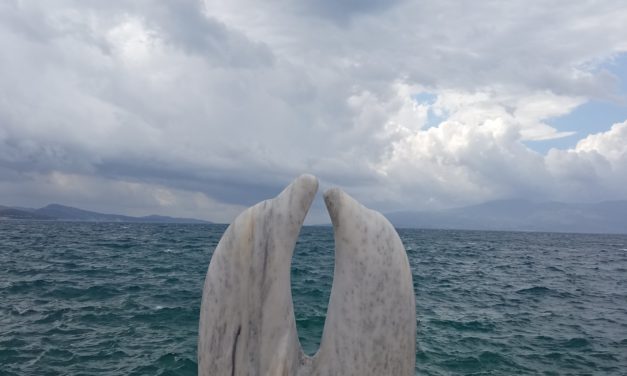 A Stormy Spring Day on the Ionian Sea in Sarande, Albania